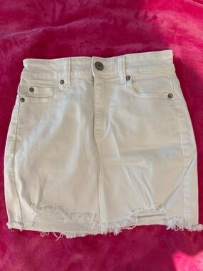 White Stretch Denim Skirt